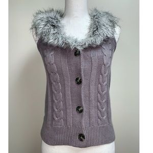 Gray Furry Vest